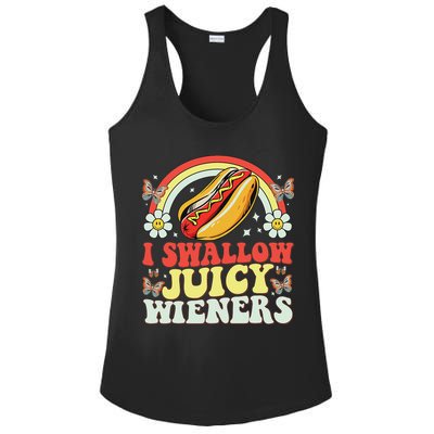 I Swallow Juicy Wiener Funny Inappropriate Ladies PosiCharge Competitor Racerback Tank