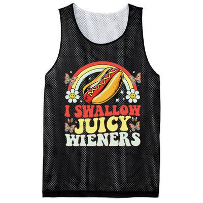 I Swallow Juicy Wiener Funny Inappropriate Mesh Reversible Basketball Jersey Tank