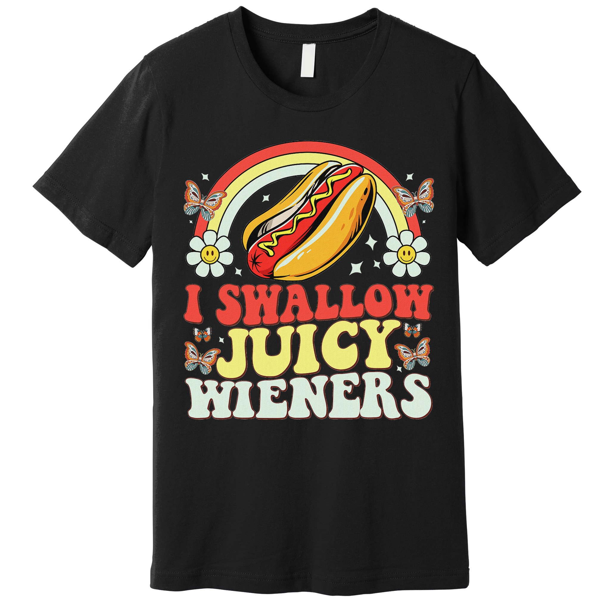 I Swallow Juicy Wiener Funny Inappropriate Premium T-Shirt