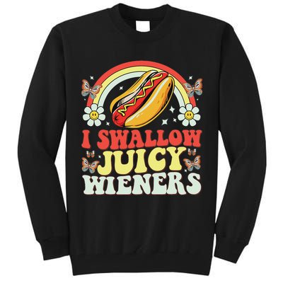 I Swallow Juicy Wiener Funny Inappropriate Tall Sweatshirt