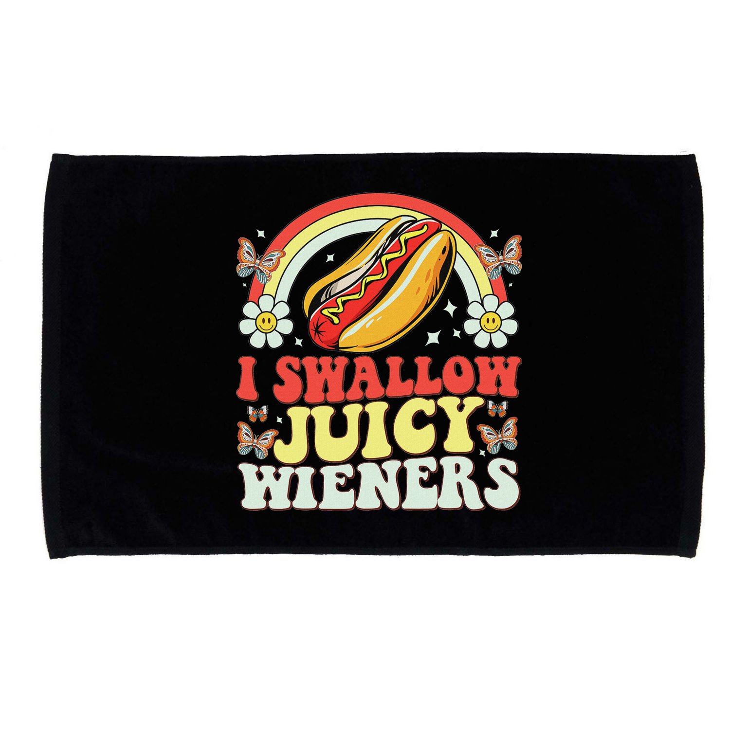 I Swallow Juicy Wiener Funny Inappropriate Microfiber Hand Towel