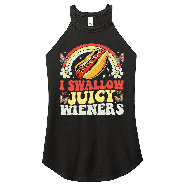 I Swallow Juicy Wiener Funny Inappropriate Women's Perfect Tri Rocker Tank