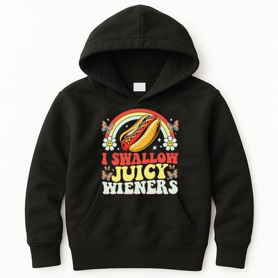 I Swallow Juicy Wiener Funny Inappropriate Kids Hoodie