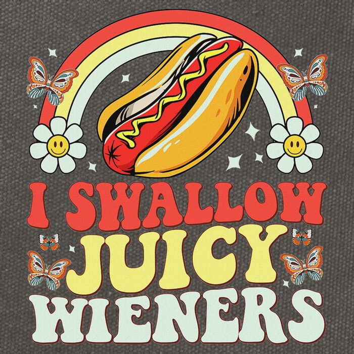 I Swallow Juicy Wiener Funny Inappropriate Cotton Canvas Backpack