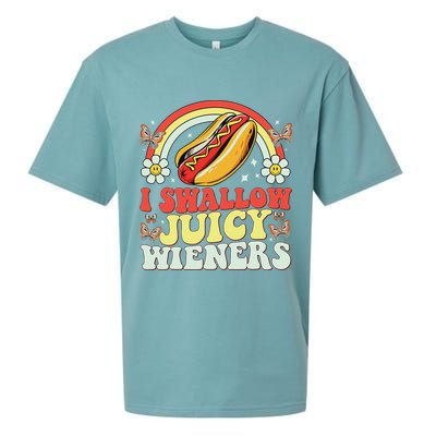 I Swallow Juicy Wiener Funny Inappropriate Sueded Cloud Jersey T-Shirt