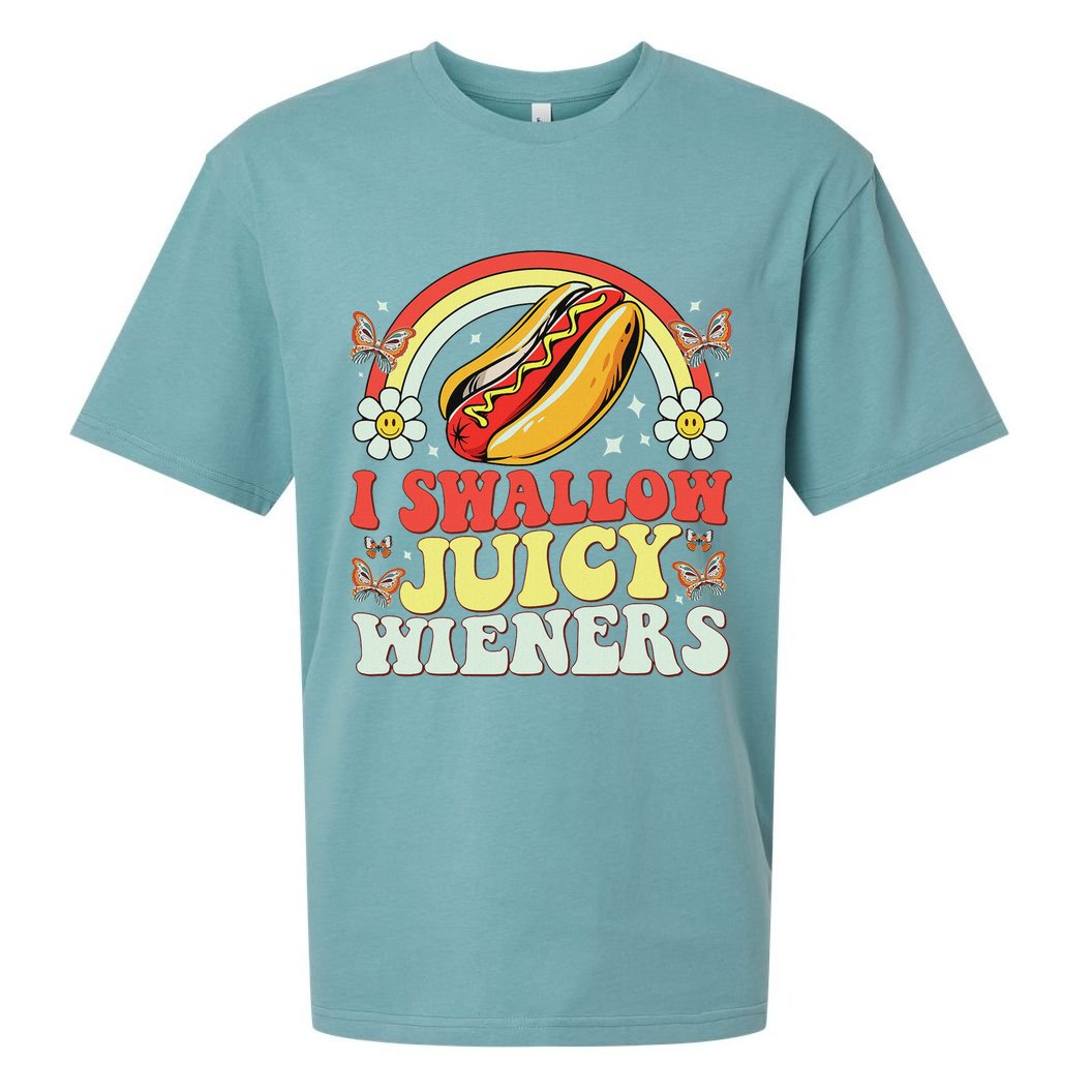 I Swallow Juicy Wiener Funny Inappropriate Sueded Cloud Jersey T-Shirt