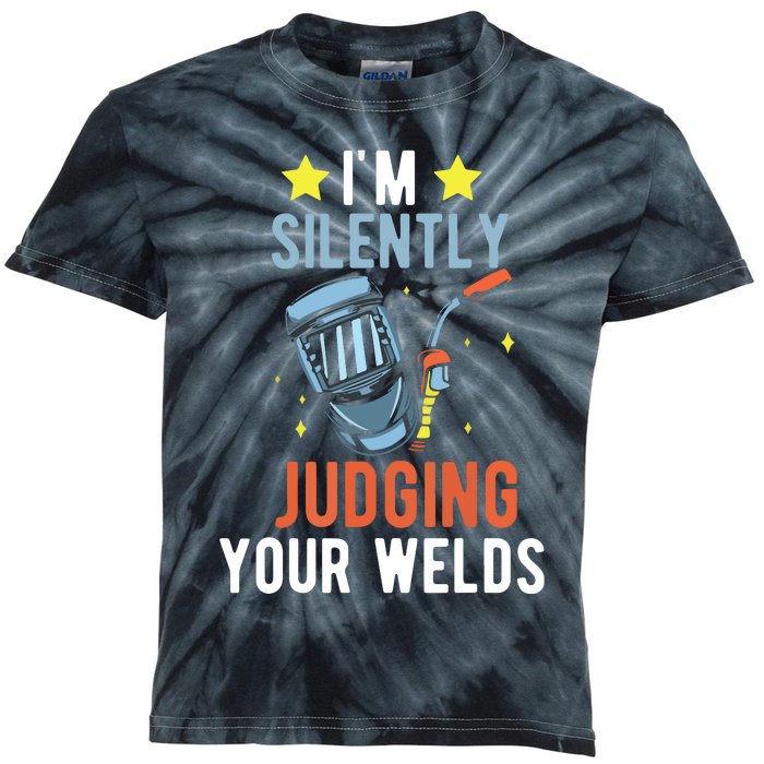 I'm Silently Judging Your Welds Welder Welding Kids Tie-Dye T-Shirt