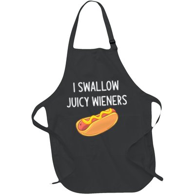 I Swallow Juicy Wieners Funny Joke Full-Length Apron With Pockets