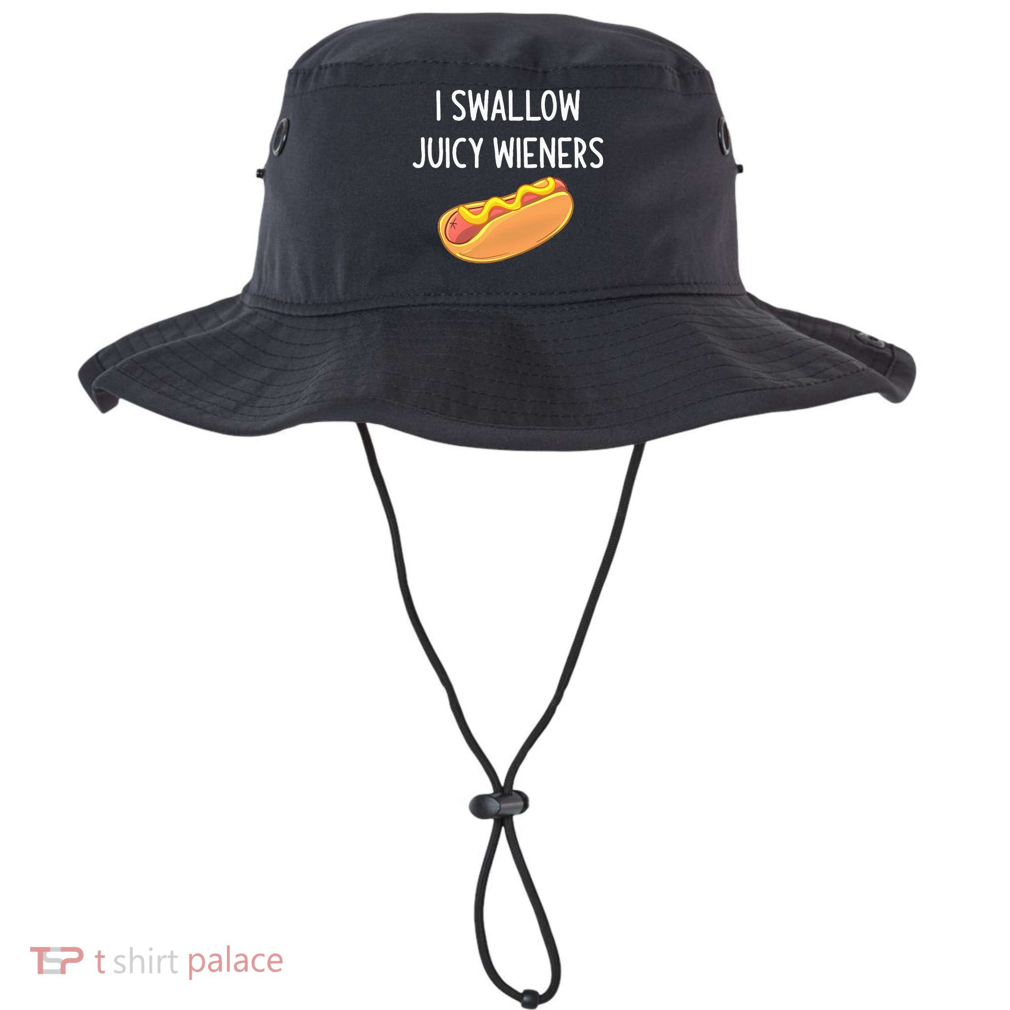 I Swallow Juicy Wieners Funny Joke Bucket Hat