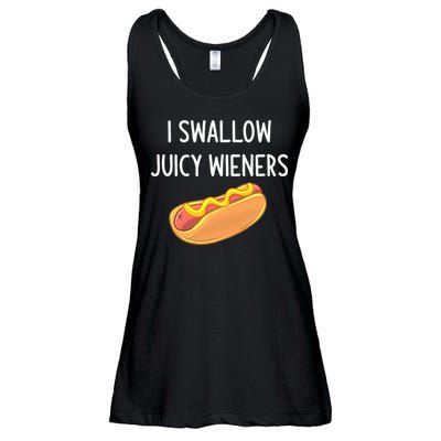 I Swallow Juicy Wieners Funny Joke Ladies Essential Flowy Tank