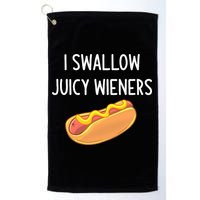 I Swallow Juicy Wieners Funny Joke Golf Towel