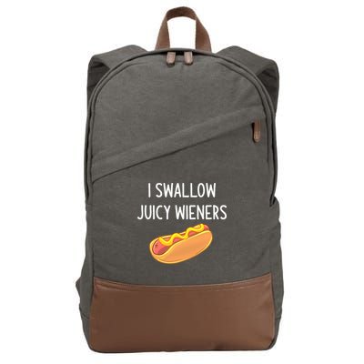 I Swallow Juicy Wieners Funny Joke Cotton Canvas Backpack