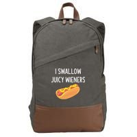 I Swallow Juicy Wieners Funny Joke Cotton Canvas Backpack