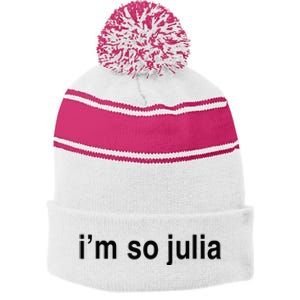 IM So Julia Stripe Pom Pom Beanie