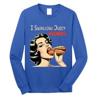 I Swallow Juicy Wieners Funny Joke Hot Dog Pun Meaningful Gift Long Sleeve Shirt