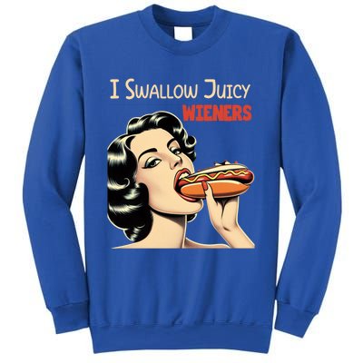 I Swallow Juicy Wieners Funny Joke Hot Dog Pun Meaningful Gift Sweatshirt