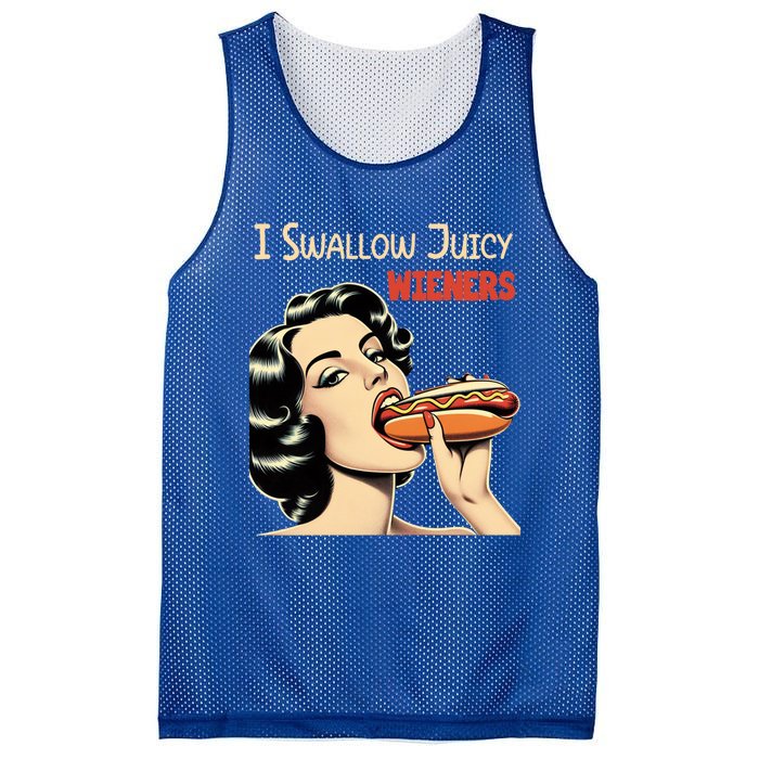 I Swallow Juicy Wieners Funny Joke Hot Dog Pun Meaningful Gift Mesh Reversible Basketball Jersey Tank