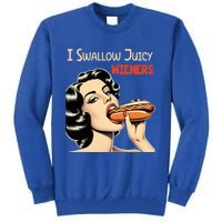 I Swallow Juicy Wieners Funny Joke Hot Dog Pun Meaningful Gift Tall Sweatshirt