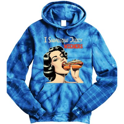 I Swallow Juicy Wieners Funny Joke Hot Dog Pun Meaningful Gift Tie Dye Hoodie