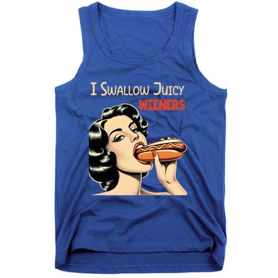 I Swallow Juicy Wieners Funny Joke Hot Dog Pun Meaningful Gift Tank Top