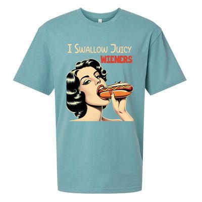 I Swallow Juicy Wieners Funny Joke Hot Dog Pun Meaningful Gift Sueded Cloud Jersey T-Shirt