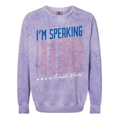 IM Speaking Kamala Harris Funny Vice Presidential Debate Gift Colorblast Crewneck Sweatshirt