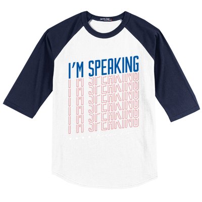 IM Speaking Kamala Harris Funny Vice Presidential Debate Gift Baseball Sleeve Shirt