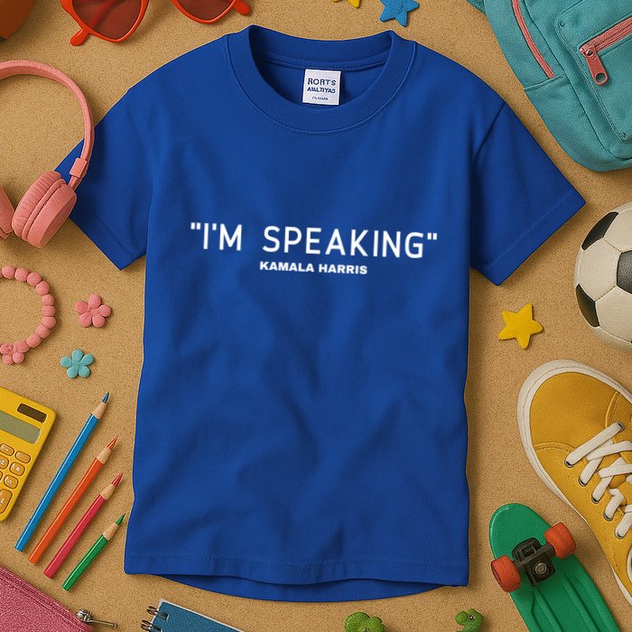 IM Speaking Kamala Harris Funny Gift Kids T-Shirt