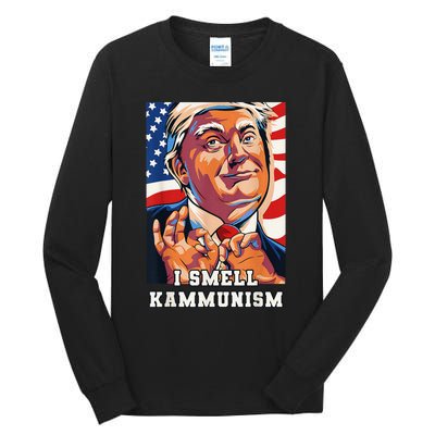 I Smell Kammunism Harris Funny Communism Harris 2024 Tall Long Sleeve T-Shirt