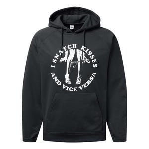 I Snatch Kisses And Vice Versa Funny Couple Love Performance Fleece Hoodie