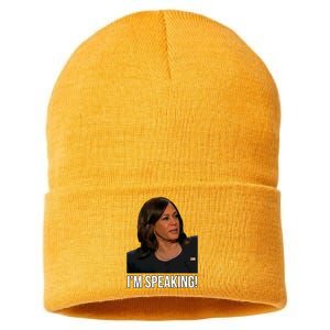 IM Speaking Kamala Harris Vice President Debate Vote Sustainable Knit Beanie