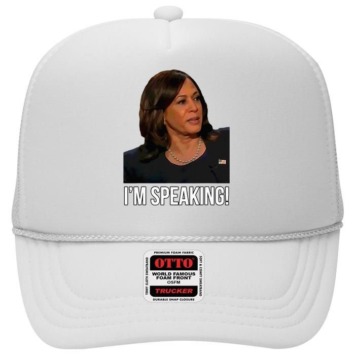 IM Speaking Kamala Harris Vice President Debate Vote High Crown Mesh Back Trucker Hat