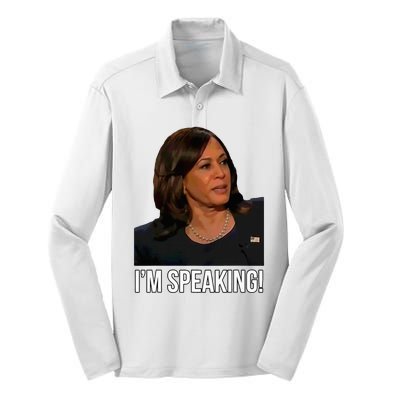 IM Speaking Kamala Harris Vice President Debate Vote Silk Touch Performance Long Sleeve Polo