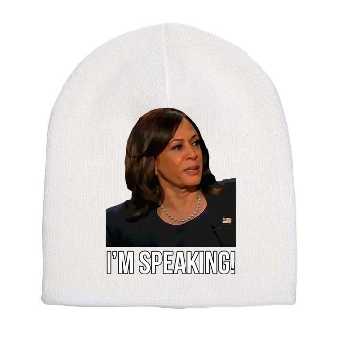 IM Speaking Kamala Harris Vice President Debate Vote Short Acrylic Beanie