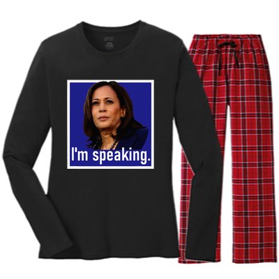 IM Speaking Kamala Harris Women's Long Sleeve Flannel Pajama Set 