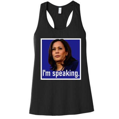 IM Speaking Kamala Harris Women's Racerback Tank