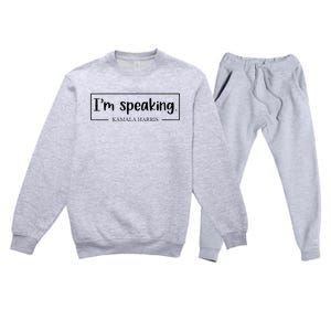 IM Speaking. Kamala Harris 2024 Premium Crewneck Sweatsuit Set