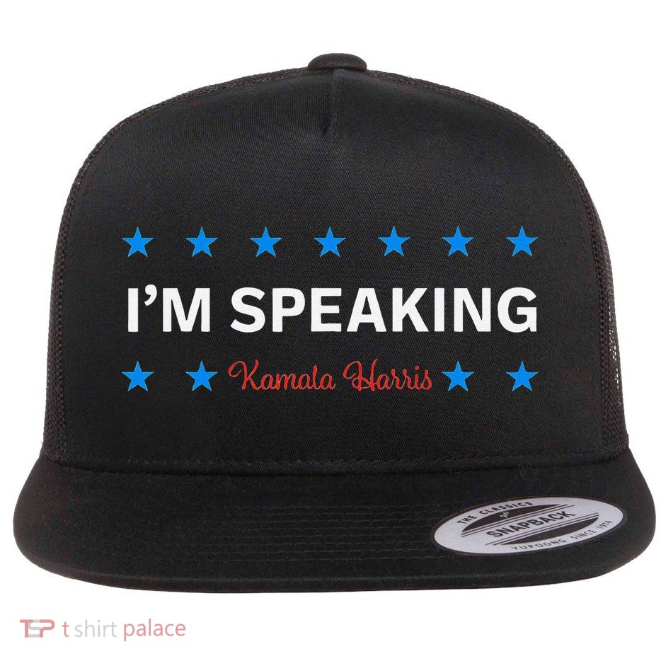 I’M Speaking Kamala Harris Flat Bill Trucker Hat
