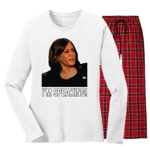 Im Speaking Kamala Harris Vice President Debate Vote Women's Long Sleeve Flannel Pajama Set 