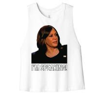 Im Speaking Kamala Harris Vice President Debate Vote Women's Racerback Cropped Tank