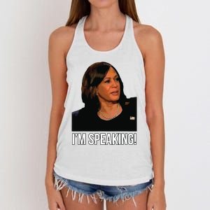 Im Speaking Kamala Harris Vice President Debate Vote Women's Knotted Racerback Tank