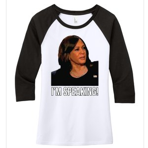 Im Speaking Kamala Harris Vice President Debate Vote Women's Tri-Blend 3/4-Sleeve Raglan Shirt