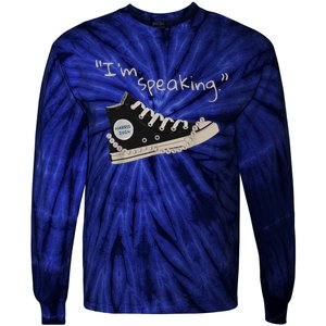 IM Speaking Kamala Harris 2024 Sneakers Tie-Dye Long Sleeve Shirt