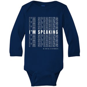 IM Speaking Kamala Harris Funny Vice Presidential Debate Baby Long Sleeve Bodysuit