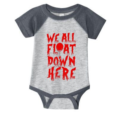 IT Stephen Kings WE ALL FLOAT DOWN HERE Clown Pennywise Horror Infant Baby Jersey Bodysuit