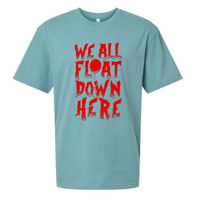 IT Stephen Kings WE ALL FLOAT DOWN HERE Clown Pennywise Horror Sueded Cloud Jersey T-Shirt