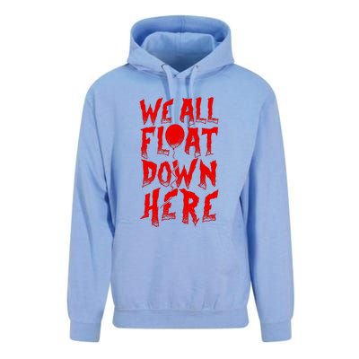 IT Stephen Kings WE ALL FLOAT DOWN HERE Clown Pennywise Horror Unisex Surf Hoodie