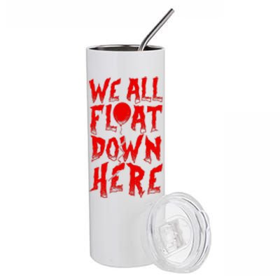 IT Stephen Kings WE ALL FLOAT DOWN HERE Clown Pennywise Horror Stainless Steel Tumbler