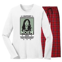 I Support Kristi Noem South Dakota Governor President 2024 Women's Long Sleeve Flannel Pajama Set 