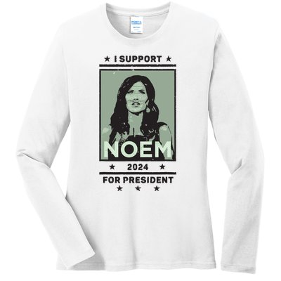 I Support Kristi Noem South Dakota Governor President 2024 Ladies Long Sleeve Shirt